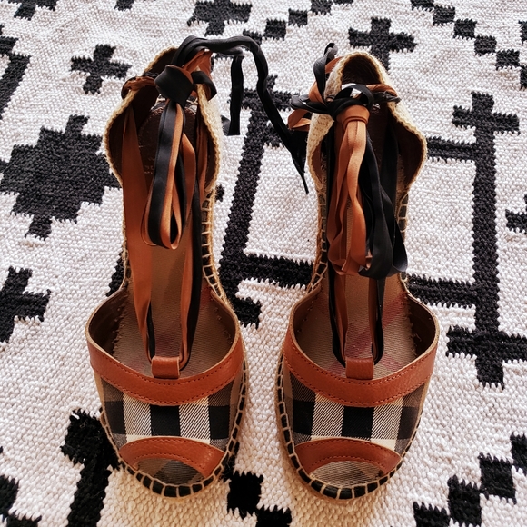 Burberry Espadrille Wedge Sandals - Picture 3 of 4